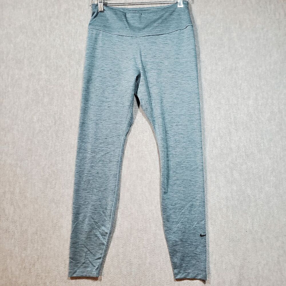 Nike Leggings Womens Large Gray Blue Space Dye Activewear Dri Fit Elastic Waist